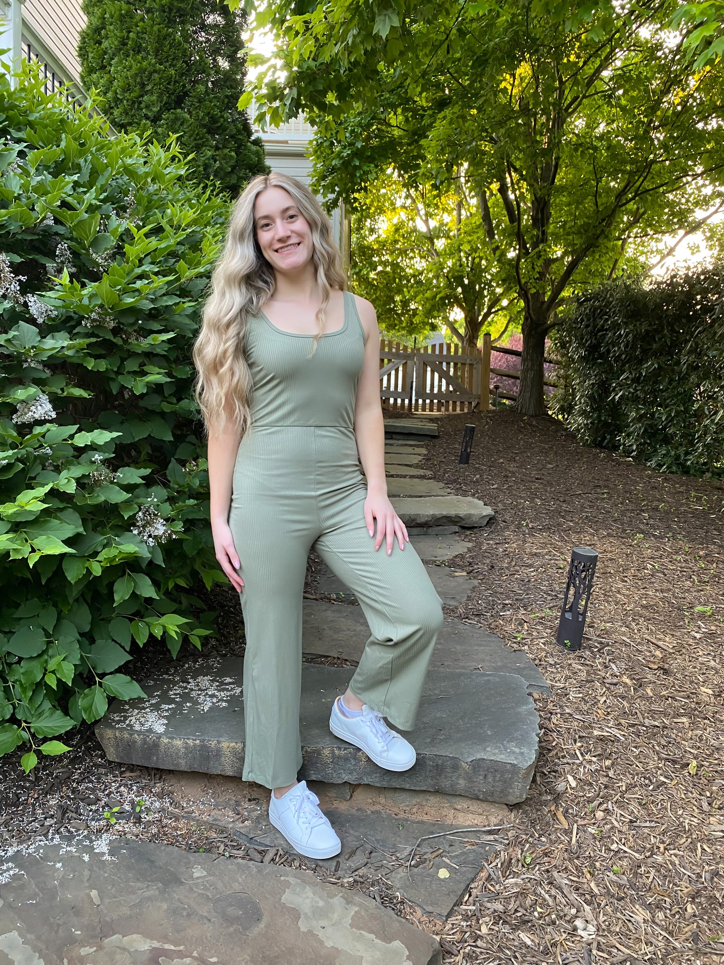 Sage Ribbed Jumpsuit