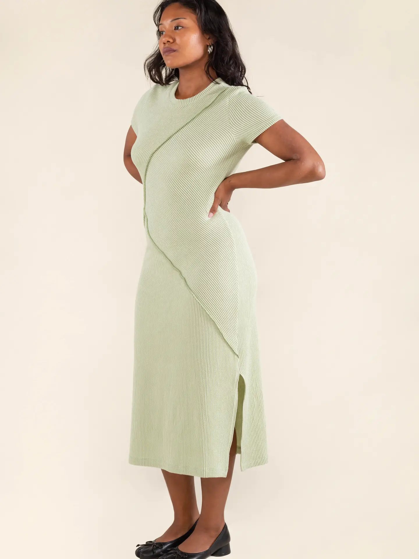 Mixed Ribbed Dress