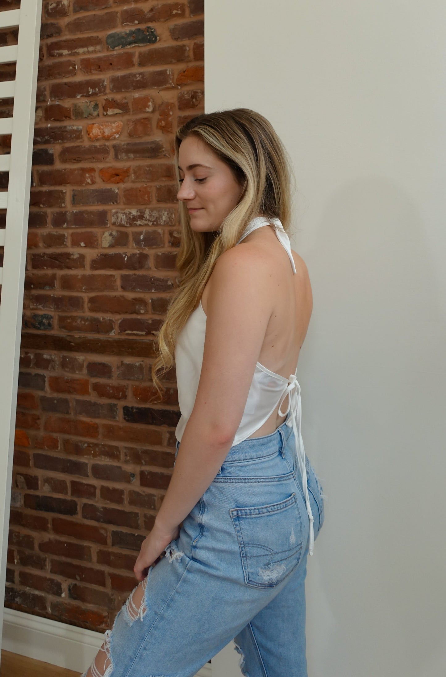 Satin Cowl Neck Halter