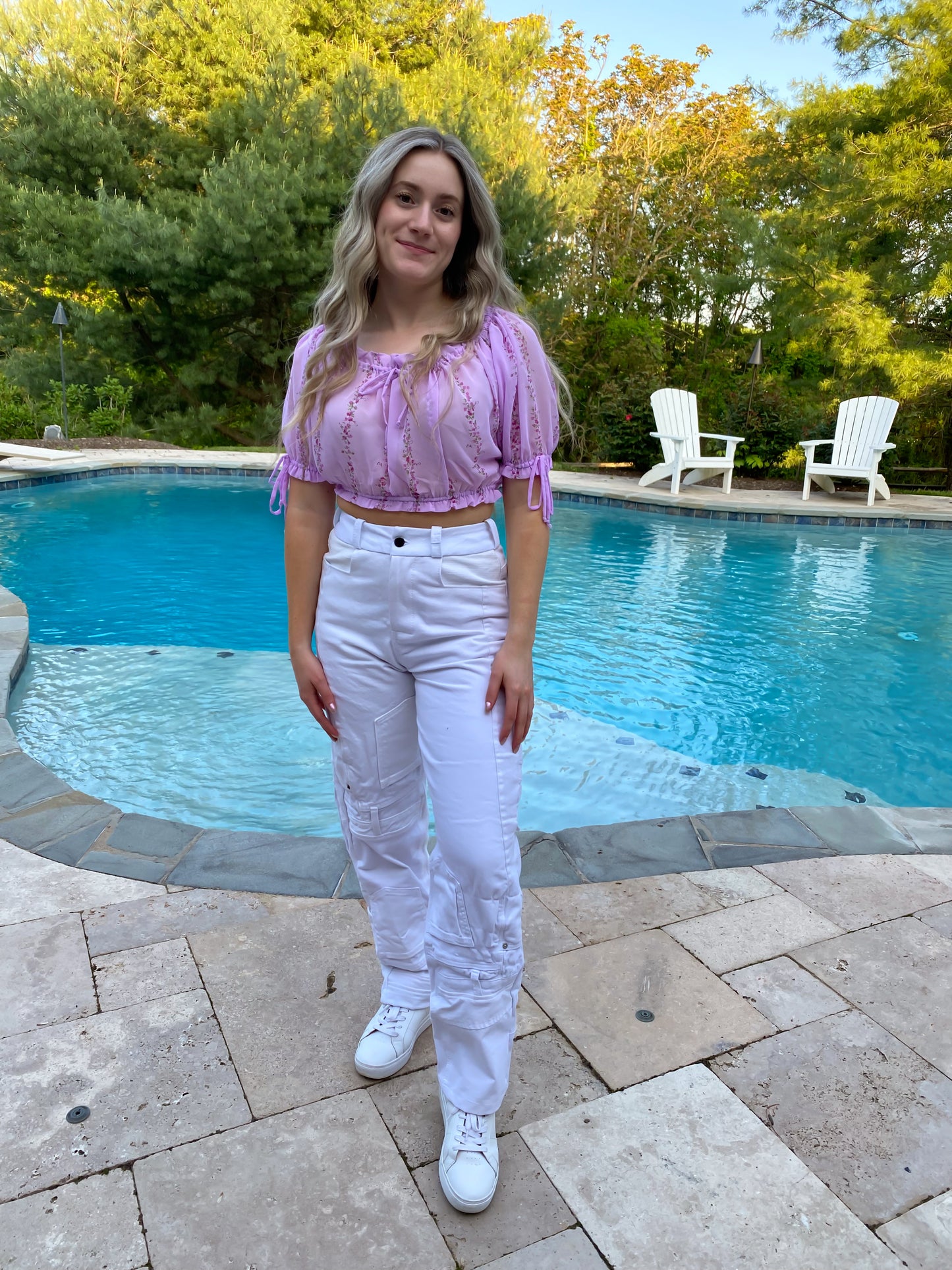 Lilac Floral Crop Top