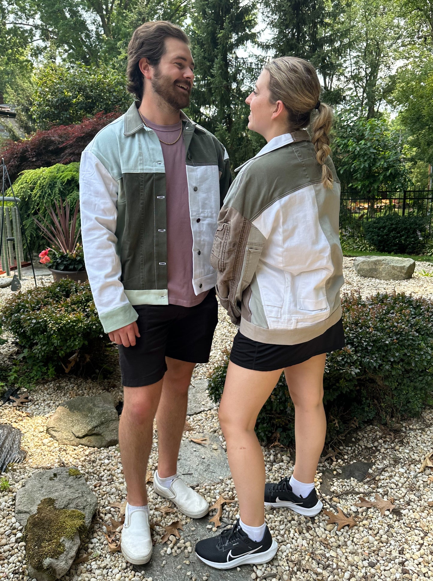 Green Patchwork Denim Jacket