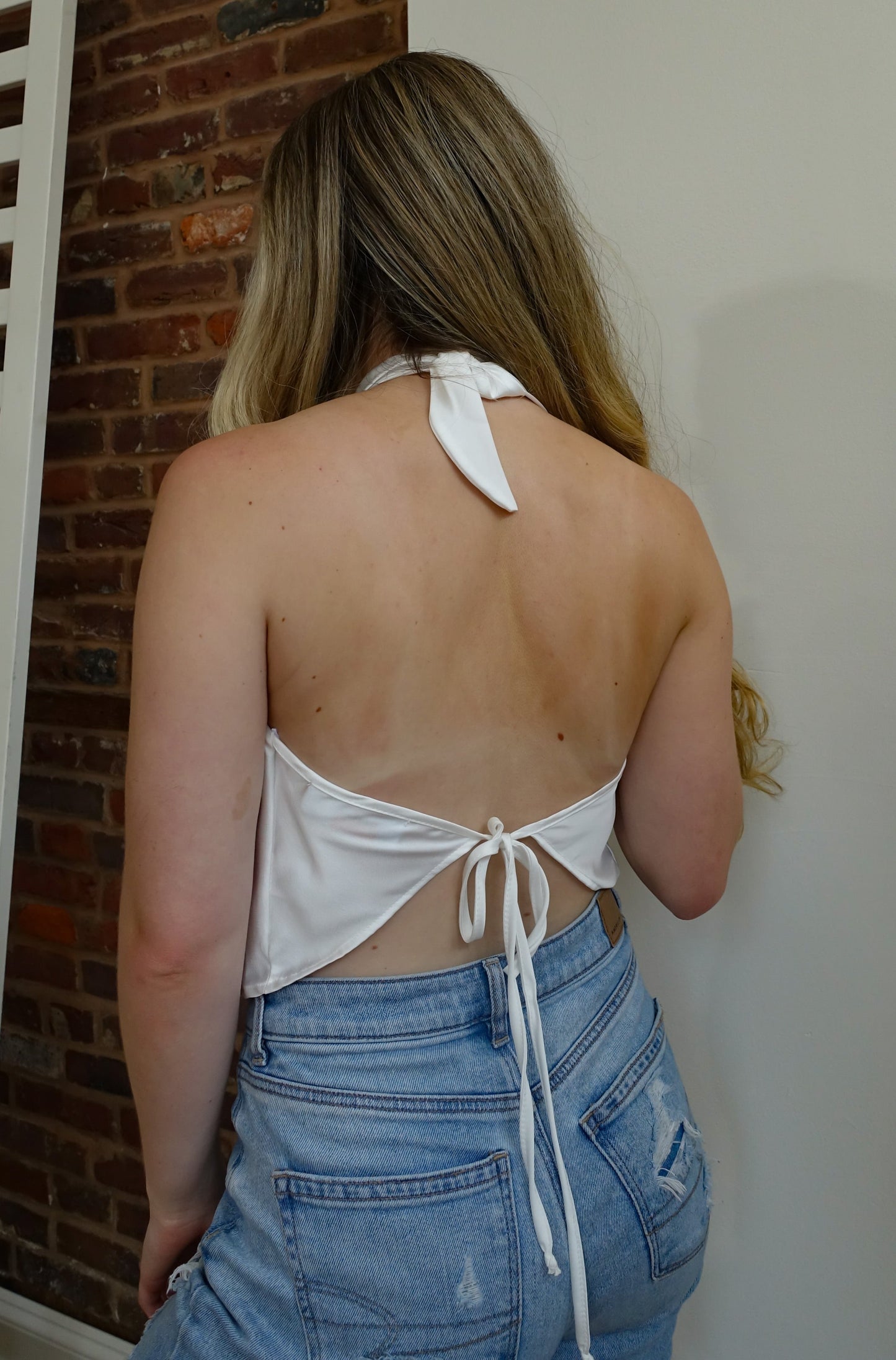 Satin Cowl Neck Halter