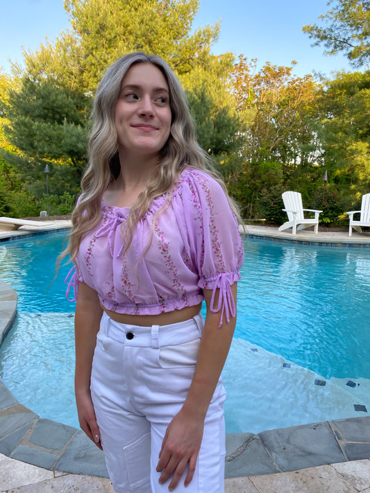 Lilac Floral Crop Top