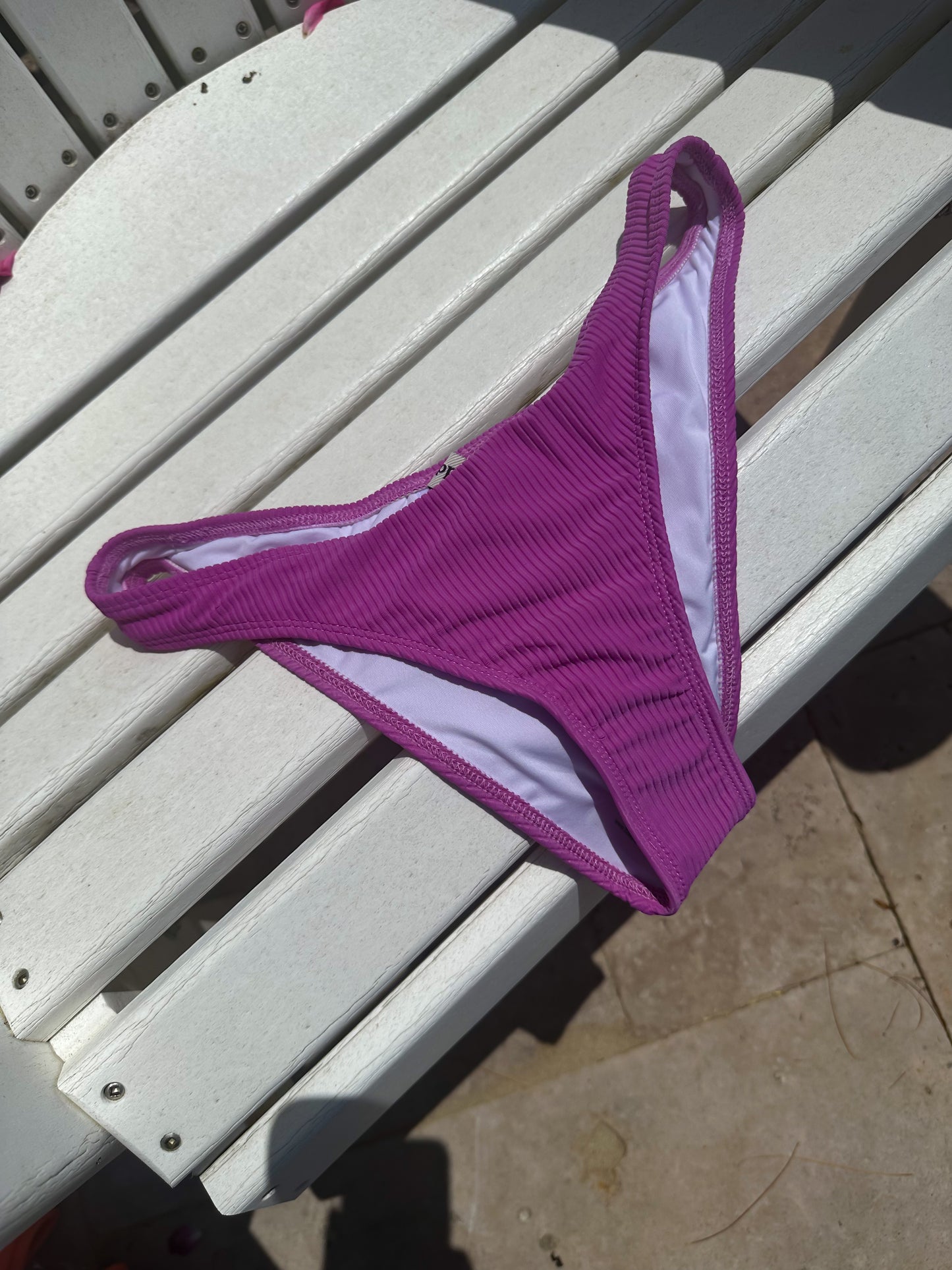 Plum Ribbed Bikini Bottom