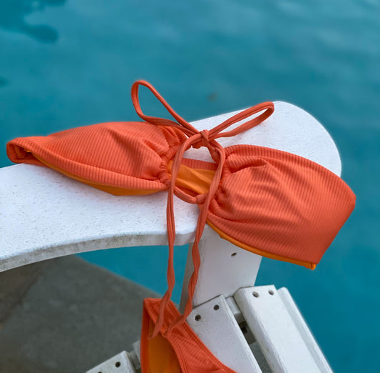 Citrus Ribbed Bikini Top