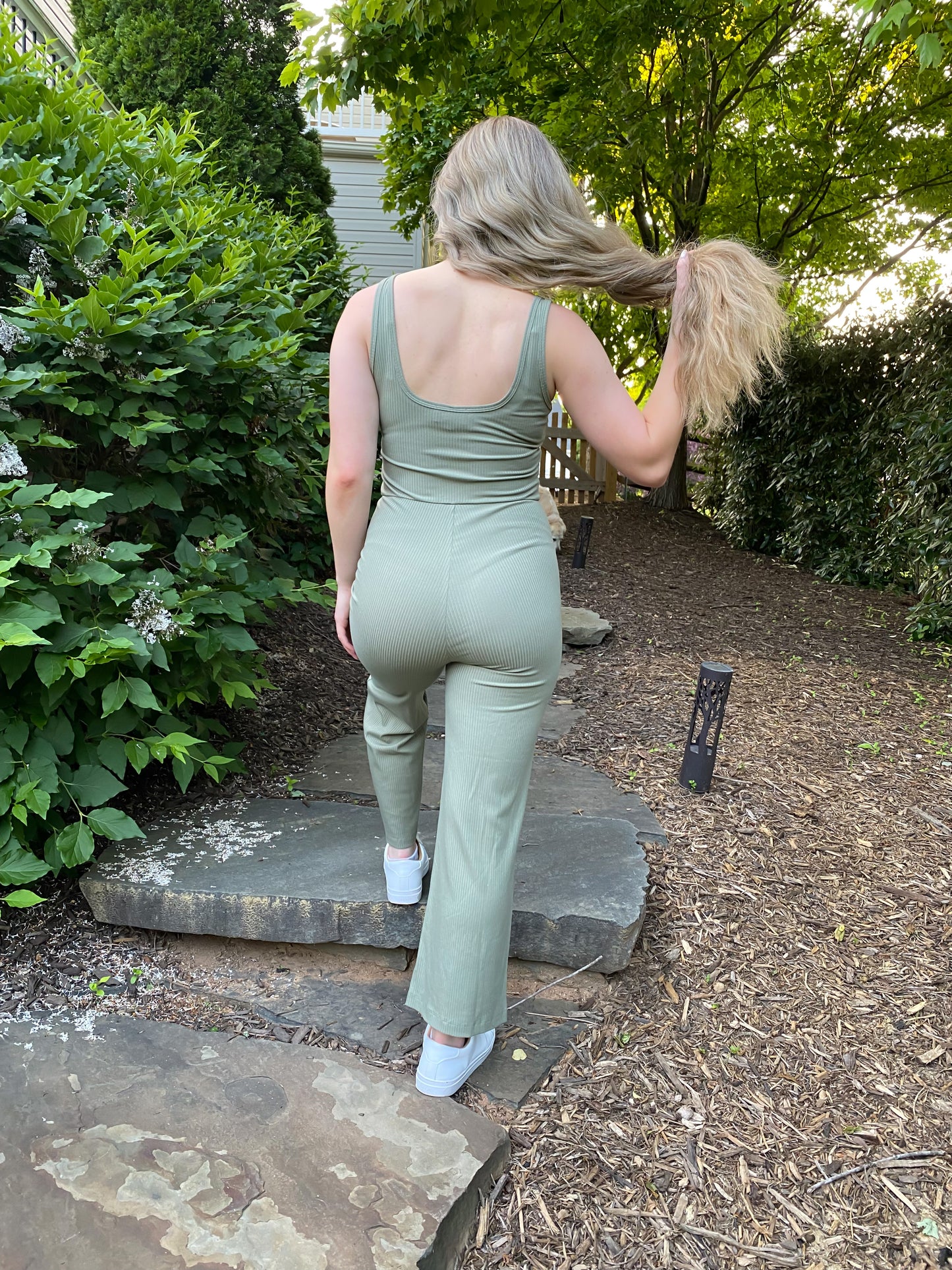 Sage Ribbed Jumpsuit