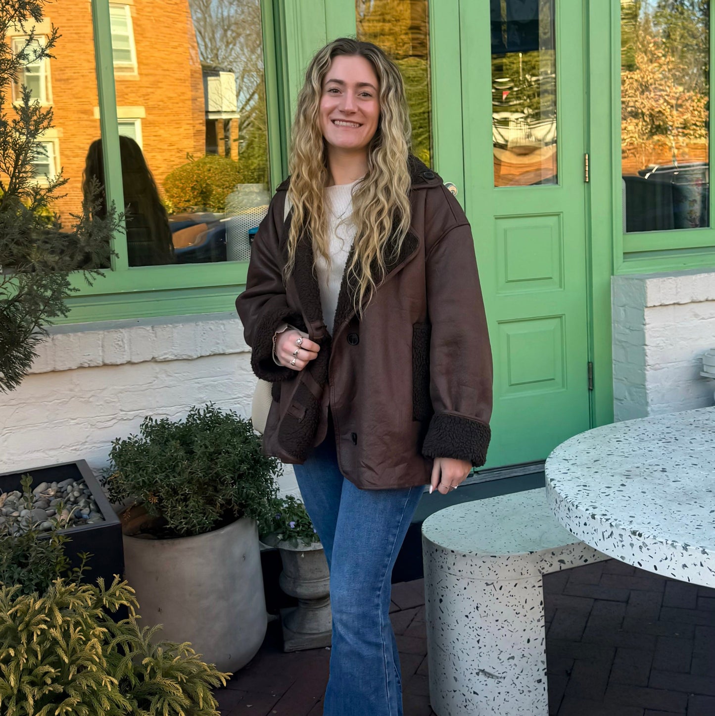 Coffee Faux Fur Jacket