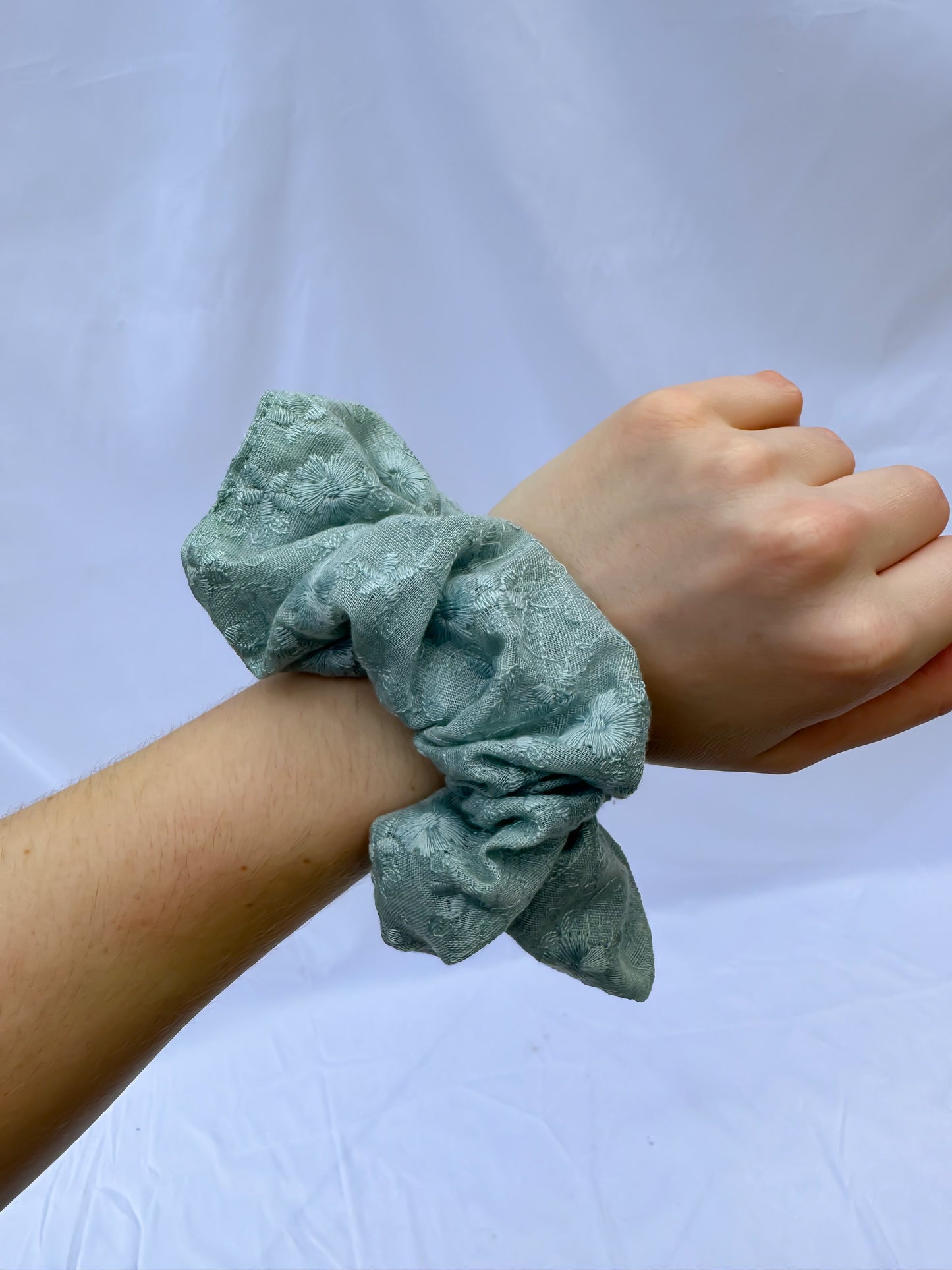 Embroidered Floral Jumbo Scrunchie