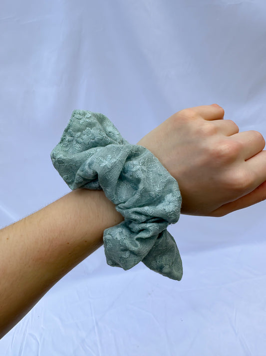 Embroidered Floral Jumbo Scrunchie