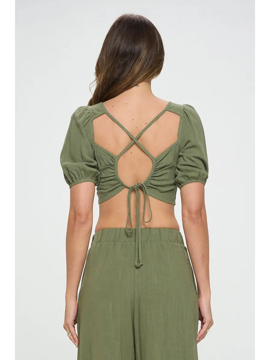 Linen Crop Top