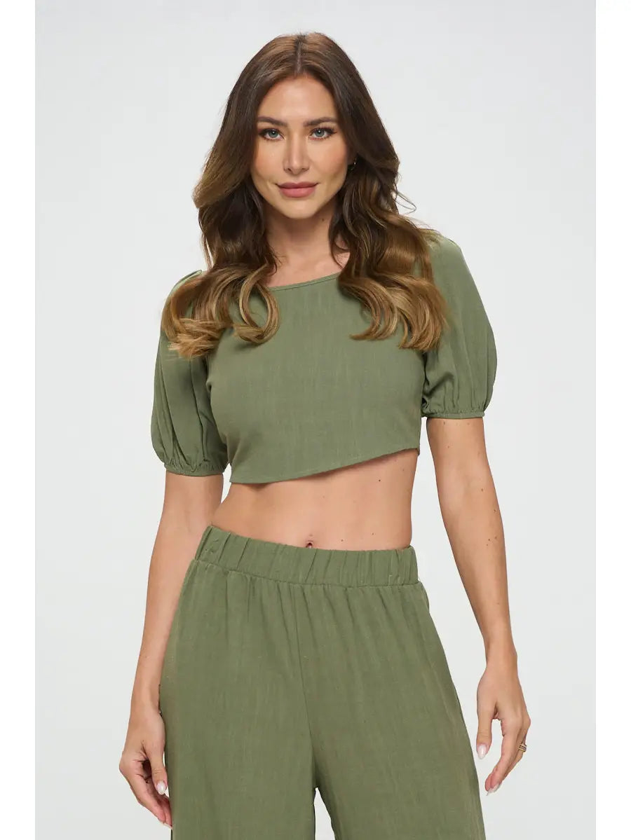 Linen Crop Top
