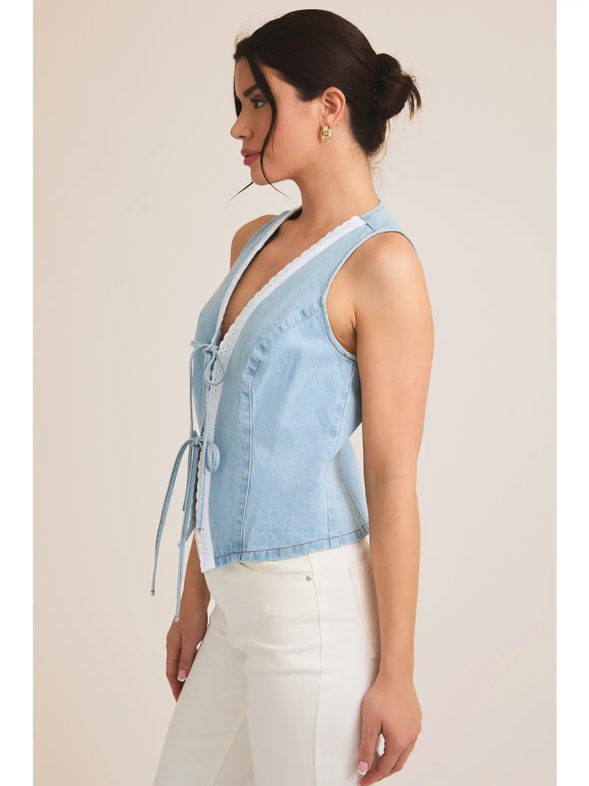 Denim & Lace Vest