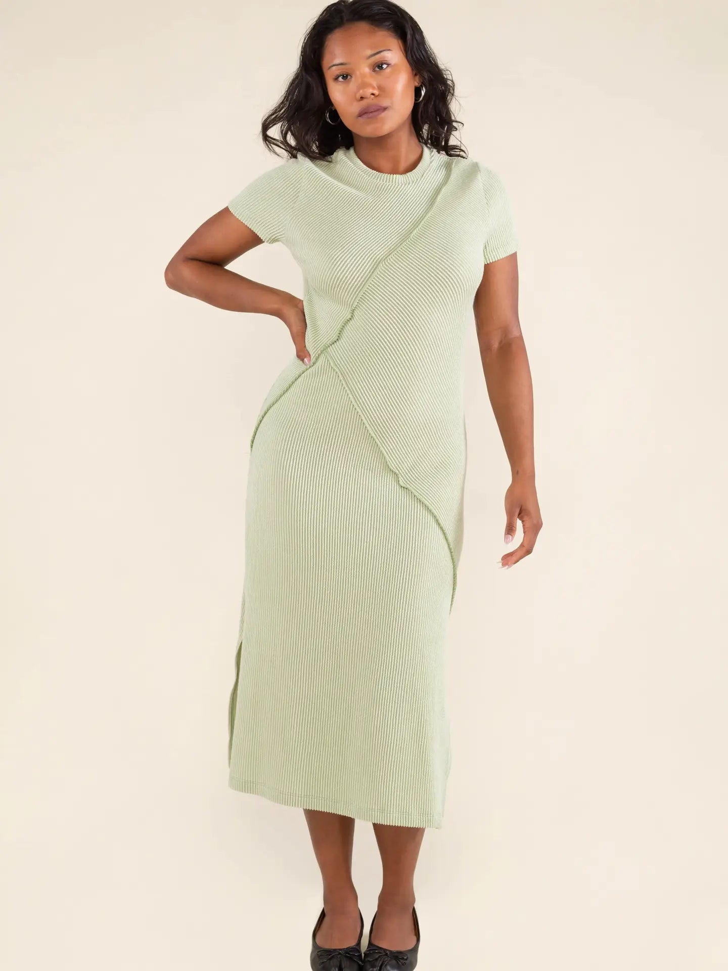 Mixed Ribbed Dress