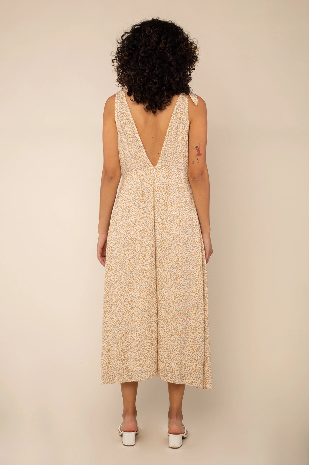 Floral Orange Midi Dress