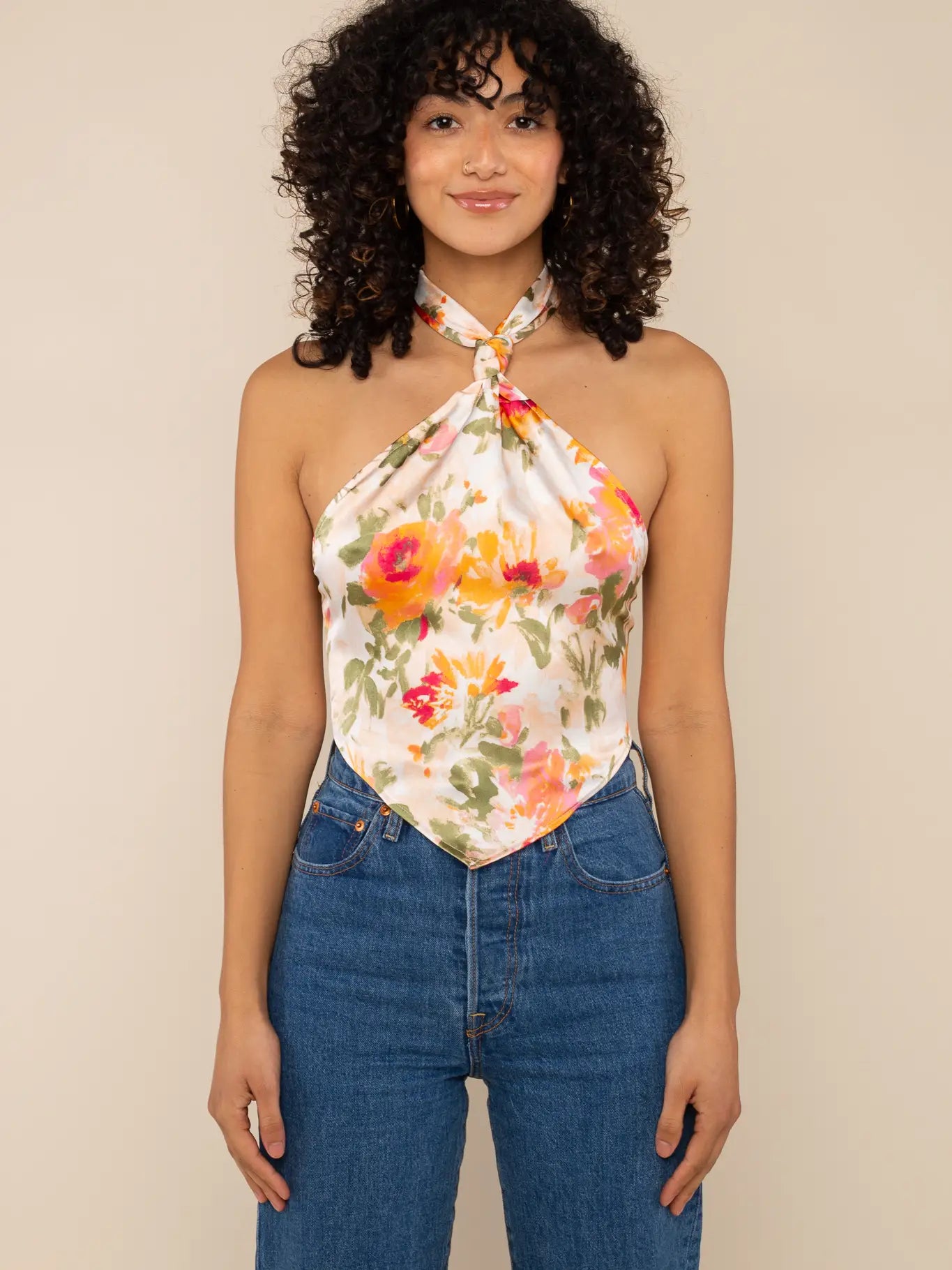 Floral Satin Top