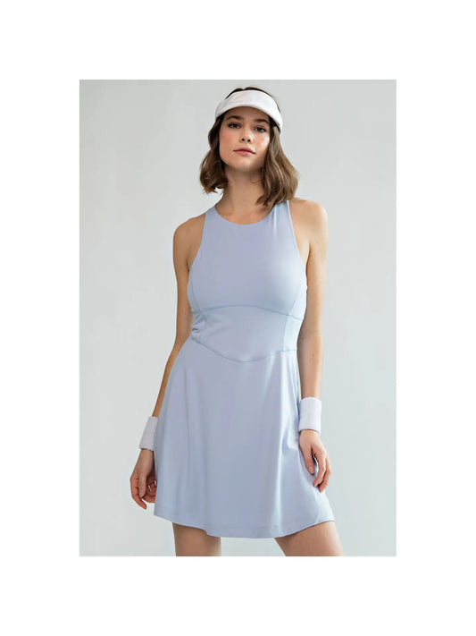 Pastel Blue Romper Dress