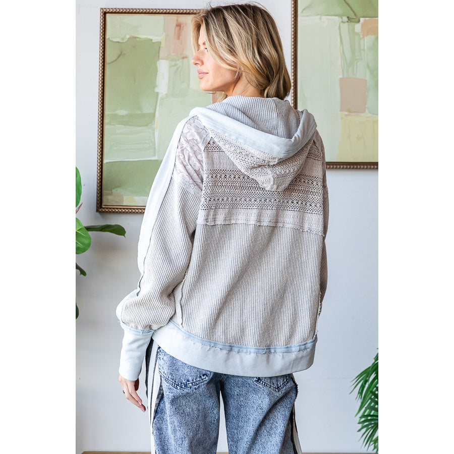 Lace Zip-Up Hoodie