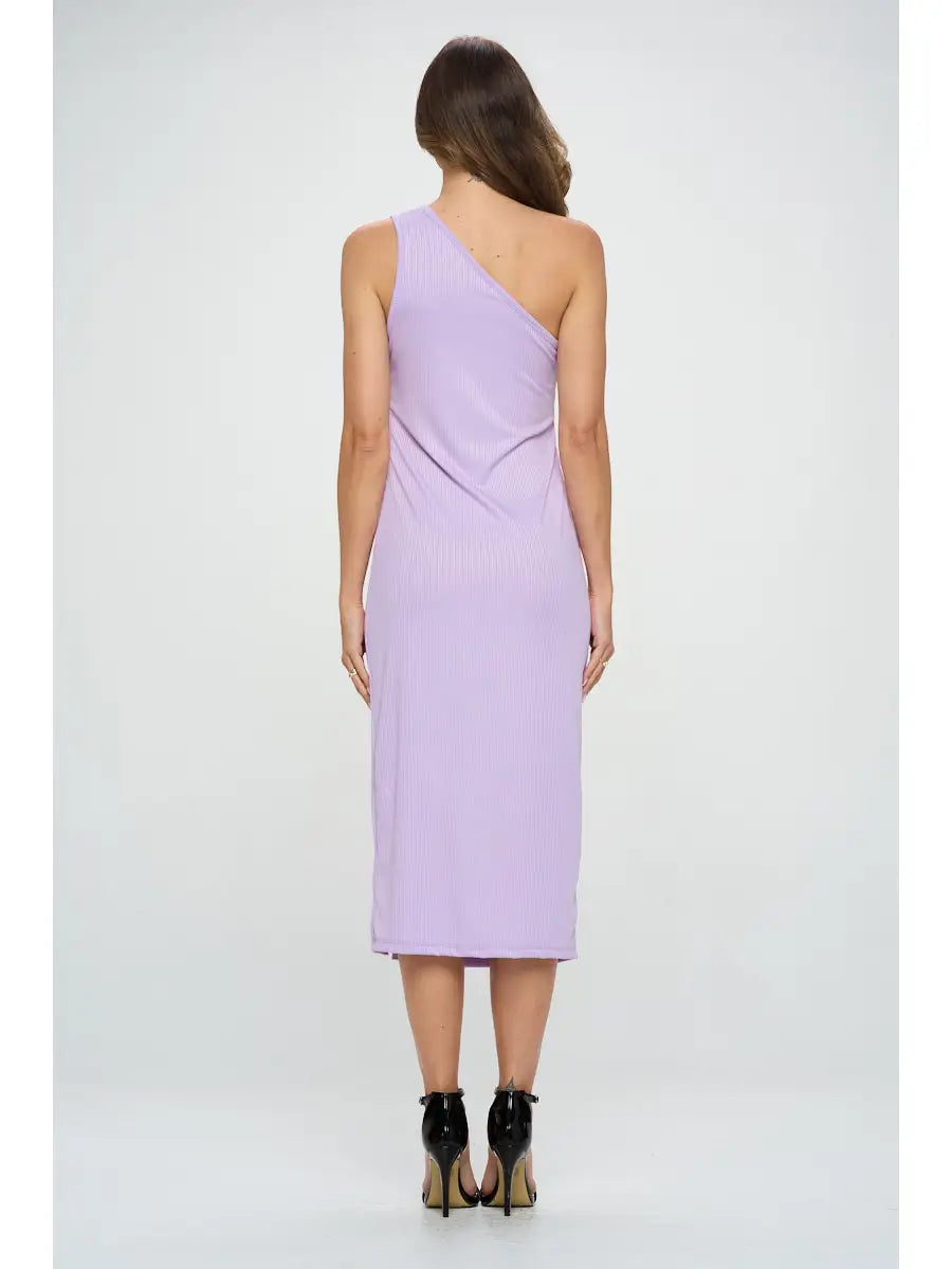 Lavender One-Shoulder Dress