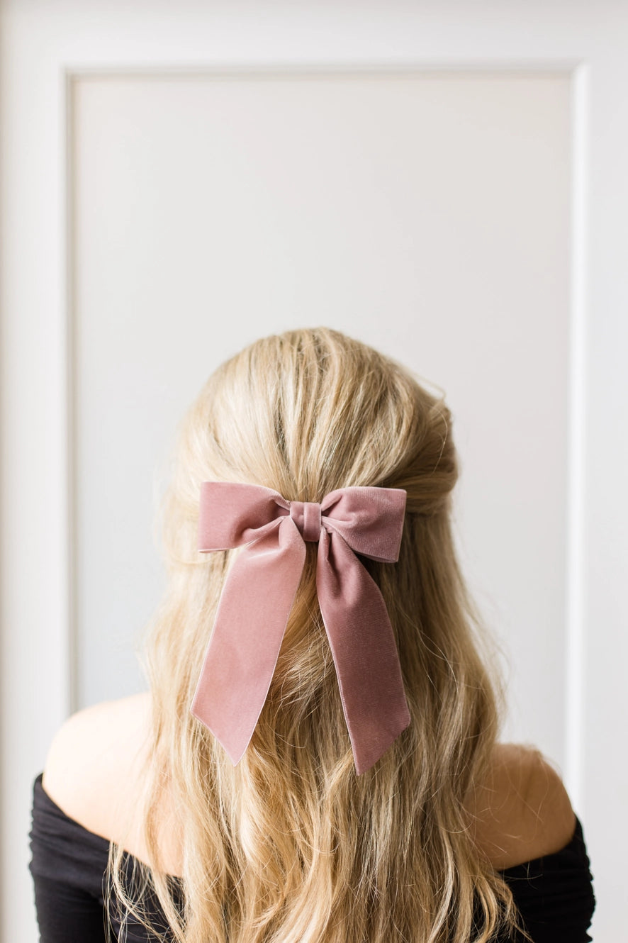 Velvet Bow Clip