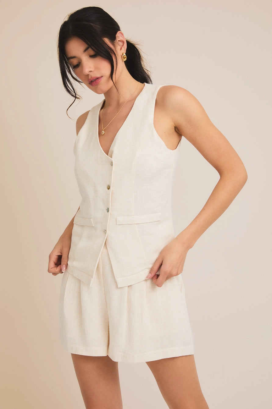 Button Up Vest Top
