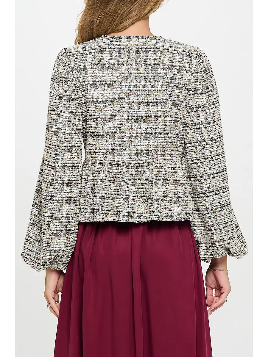 Tie Front Textured Knit Top