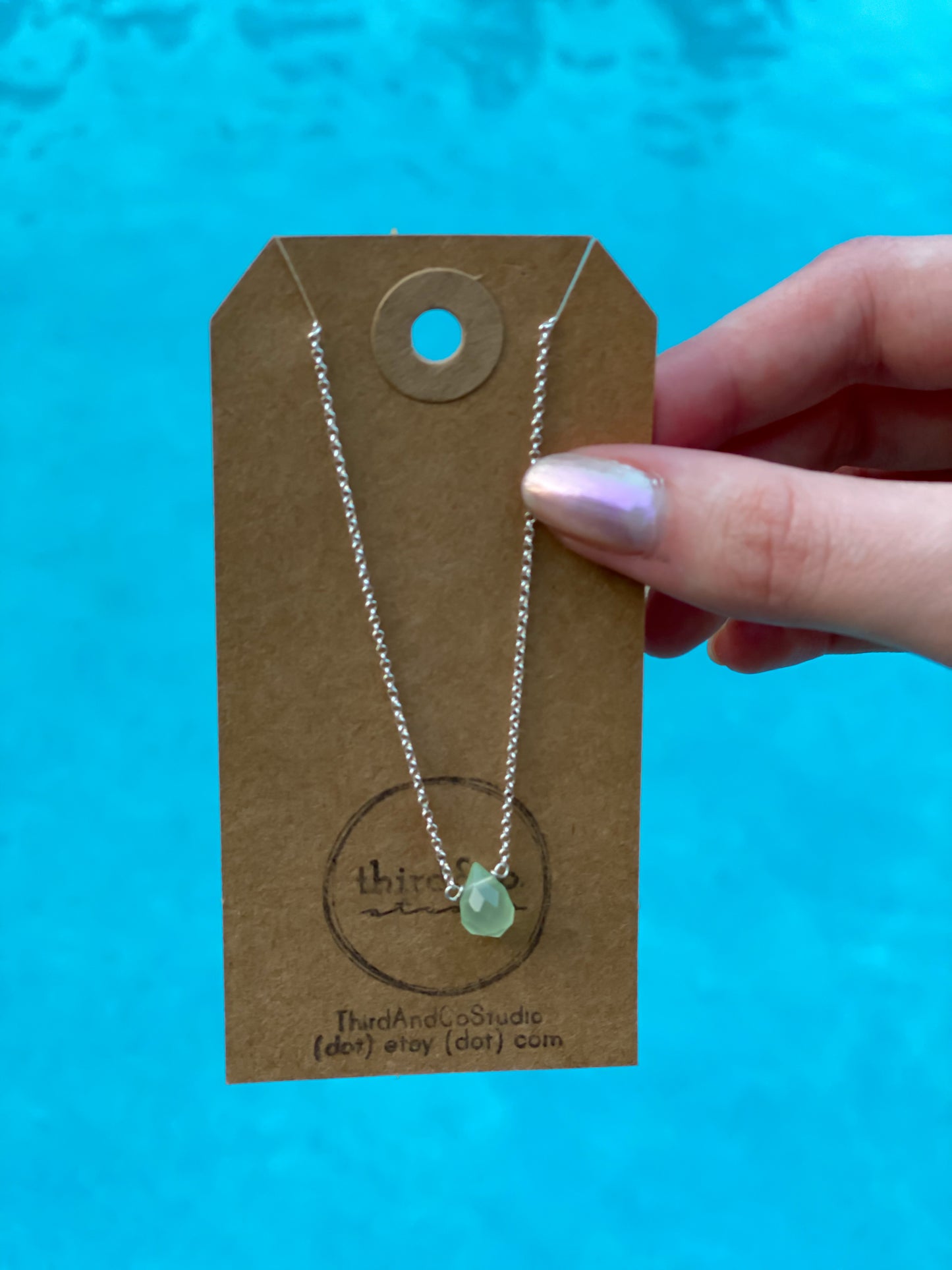 Green Droplet Necklace