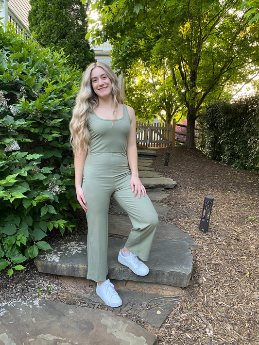 Sage Ribbed Jumpsuit