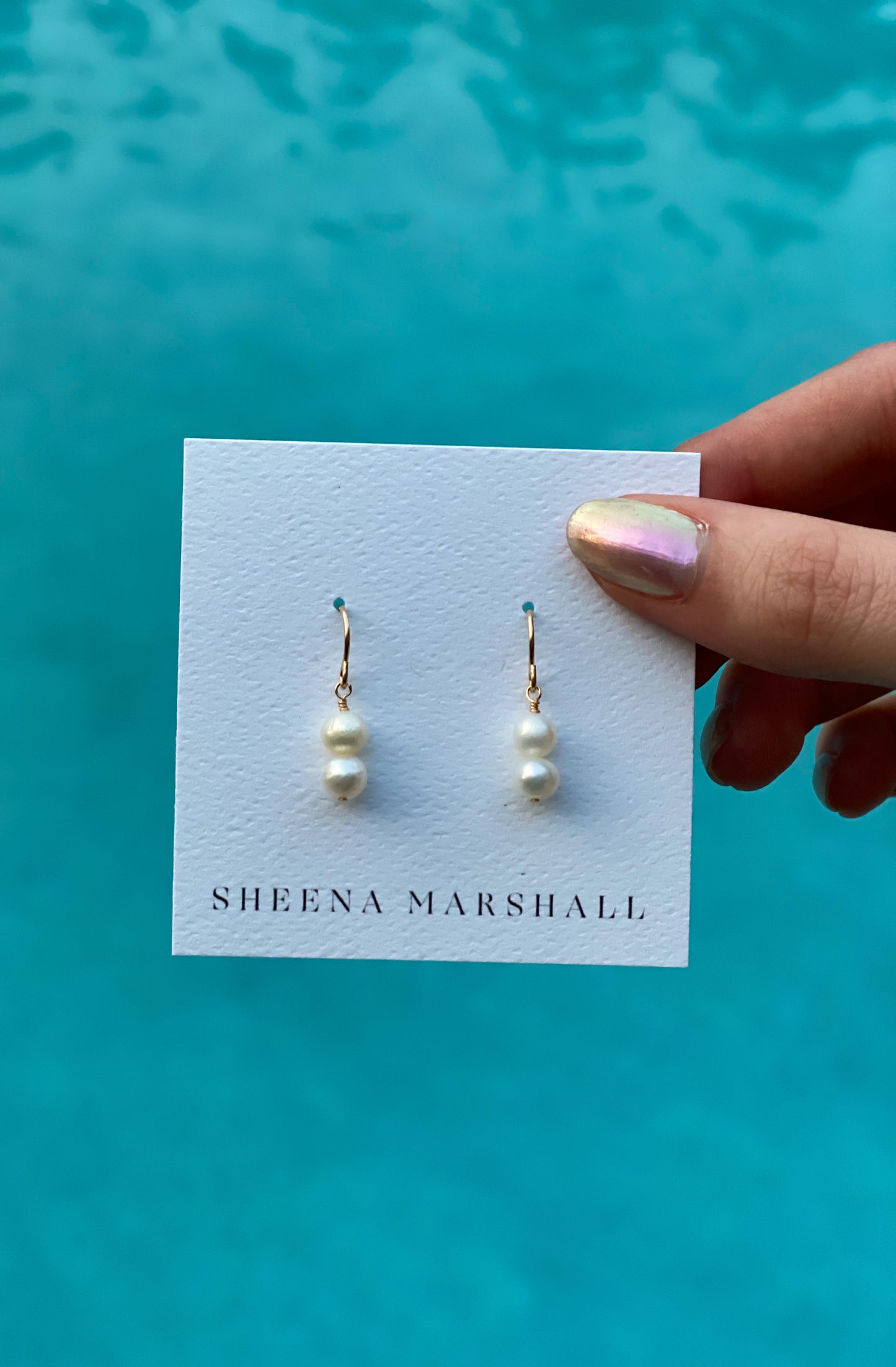 Gold Pearl Drop Earrings