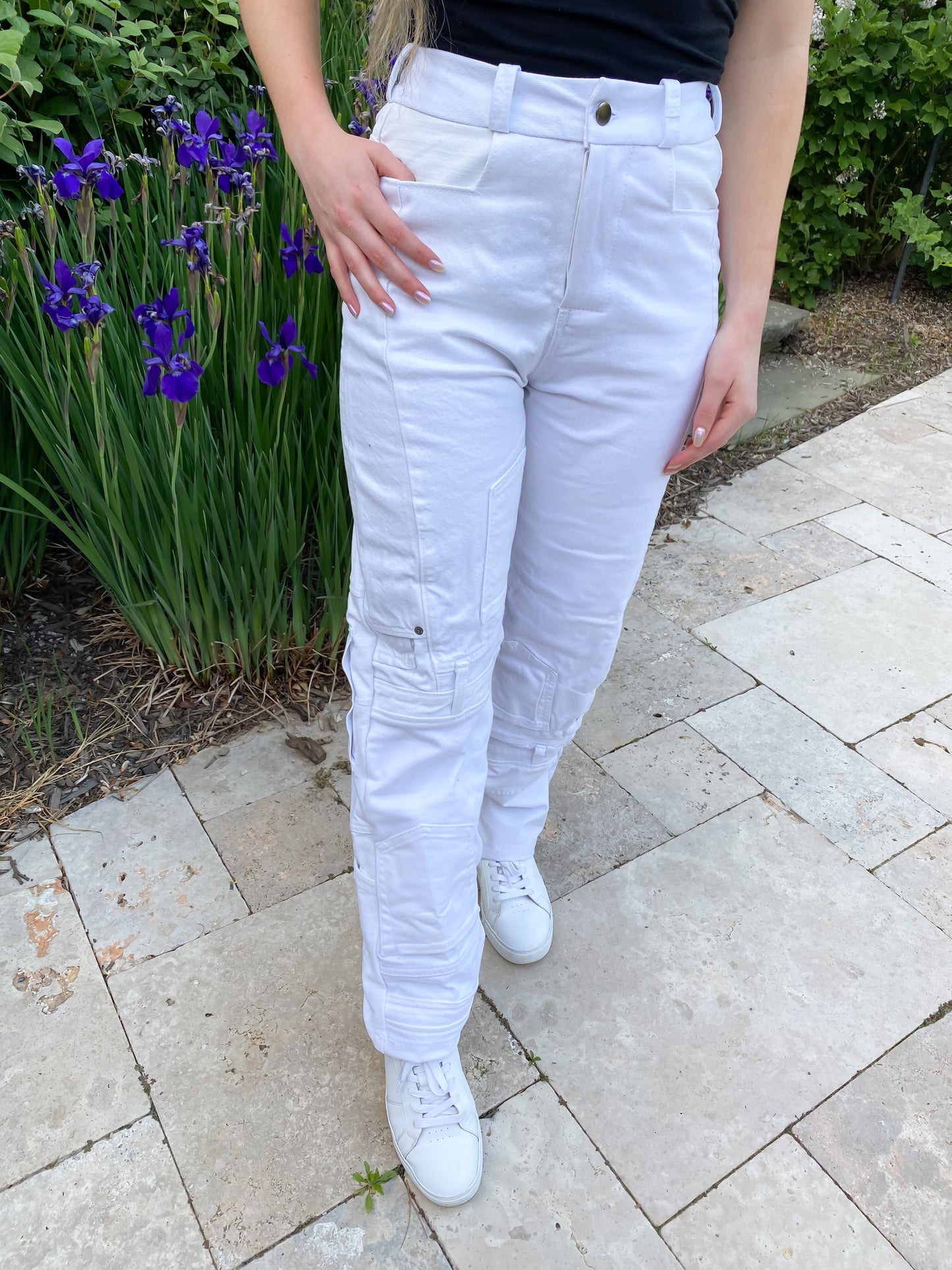 White Patchwork Jeans