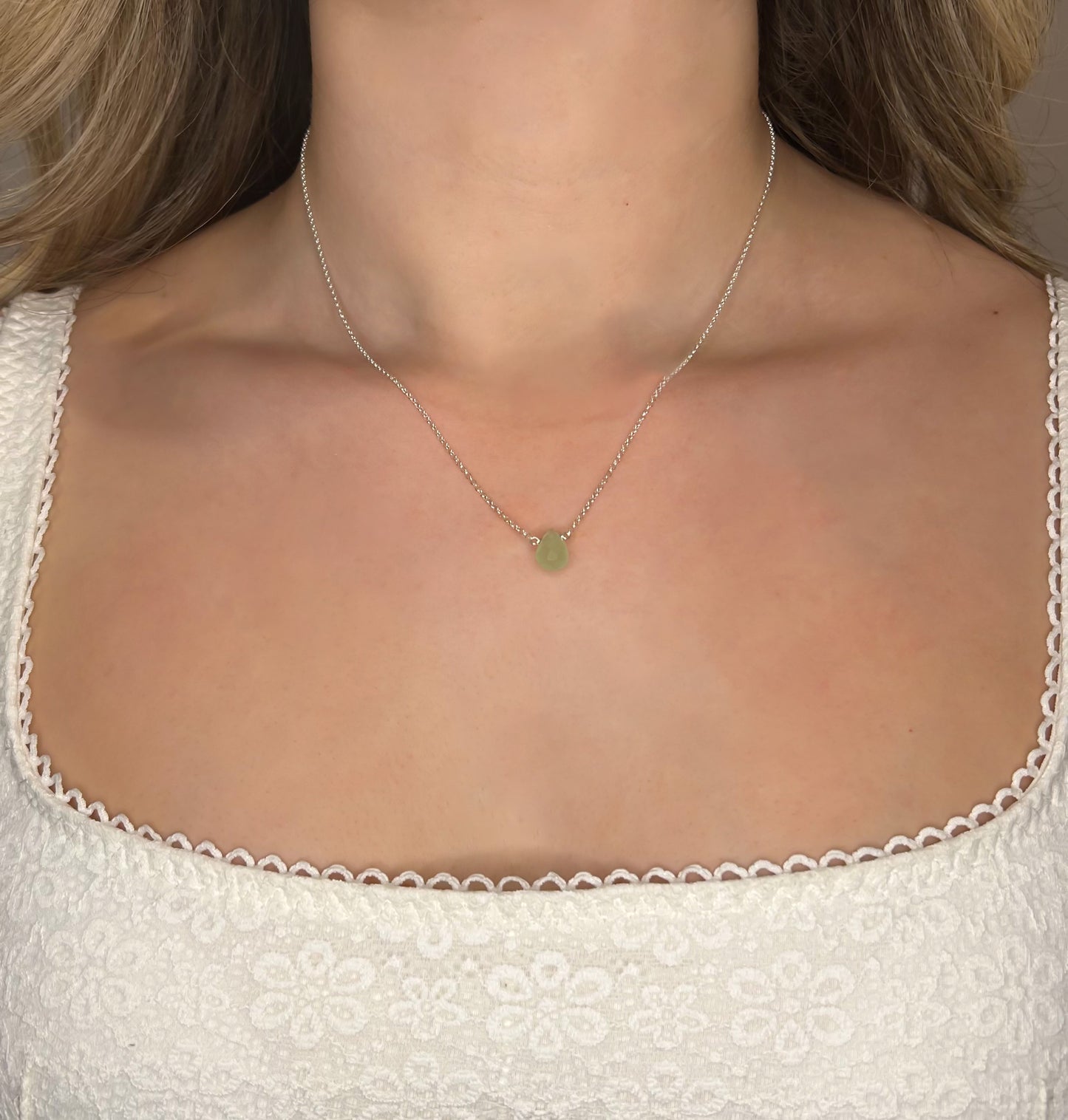 Green Droplet Necklace