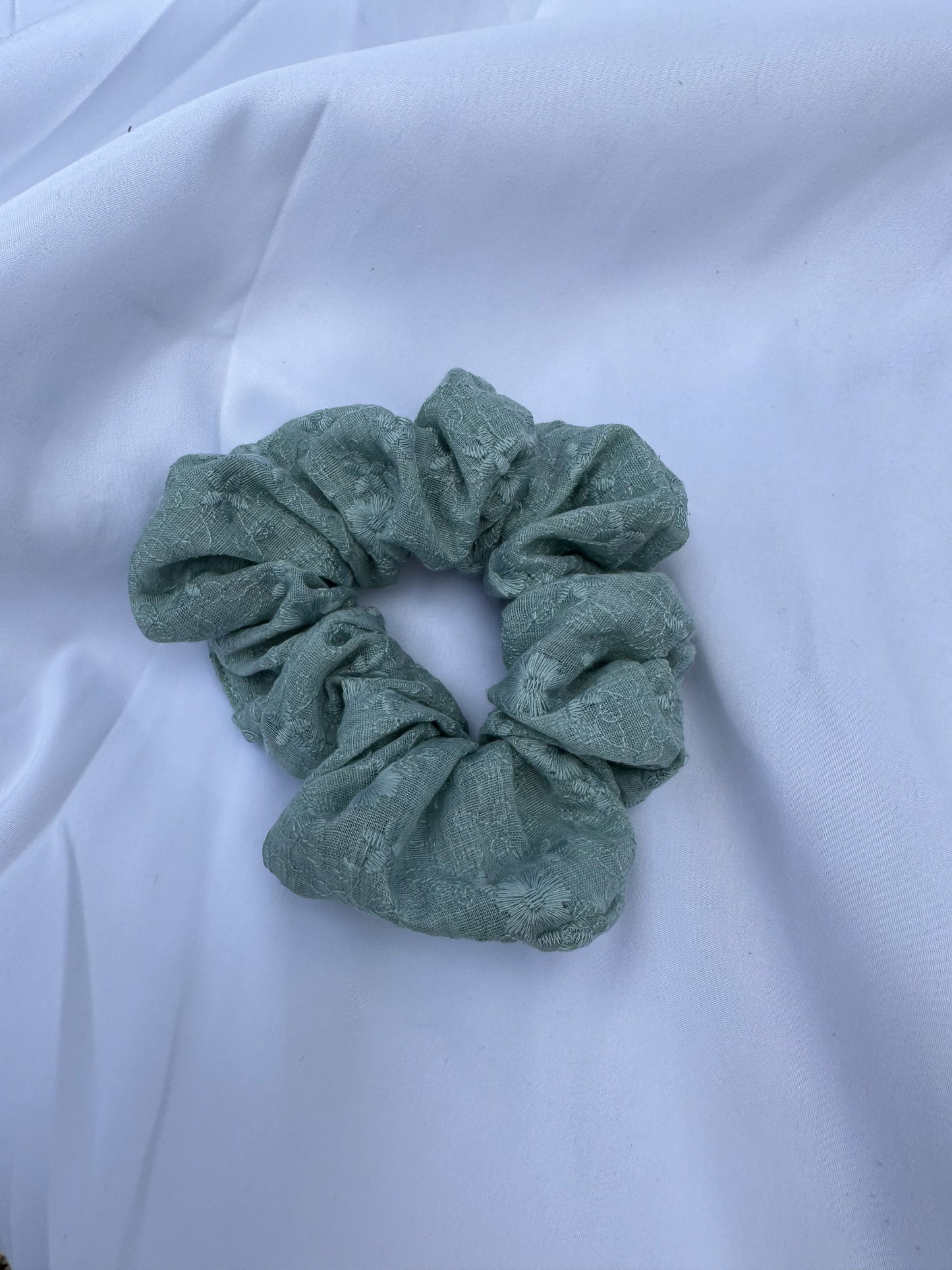 Embroidered Floral Jumbo Scrunchie