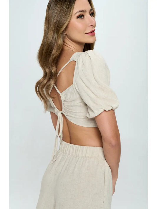 Linen Crop Top