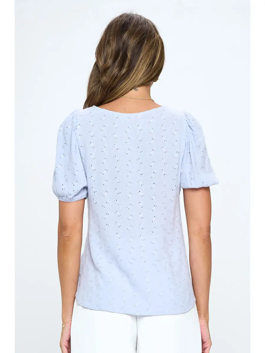 Periwinkle Embroidery Top