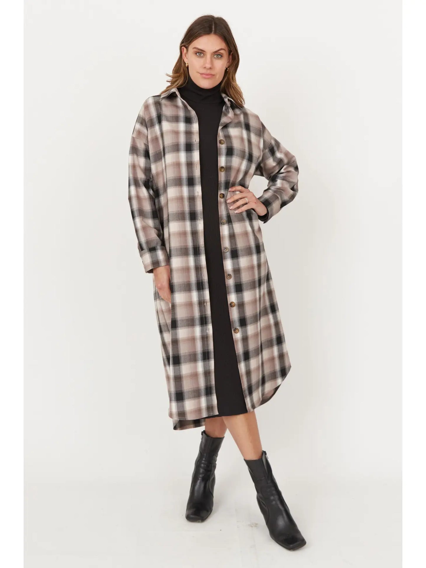 Plaid Shirt Dress