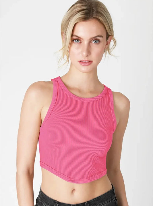 Ribbed Pink Tank