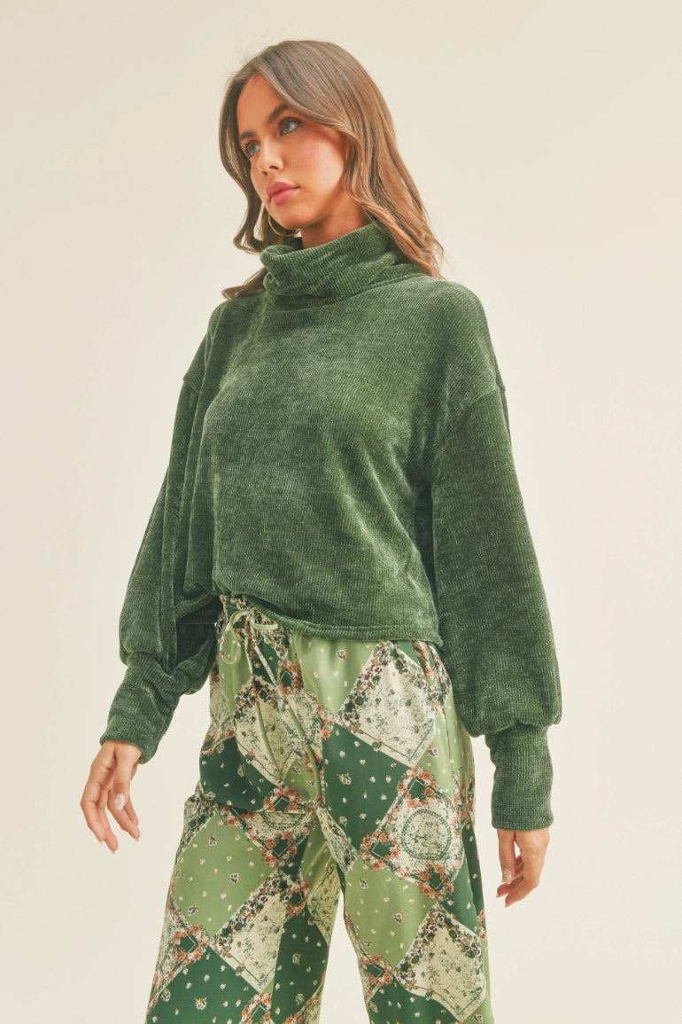 Olive Chenille Sweater