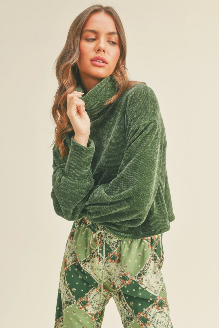 Olive Chenille Sweater