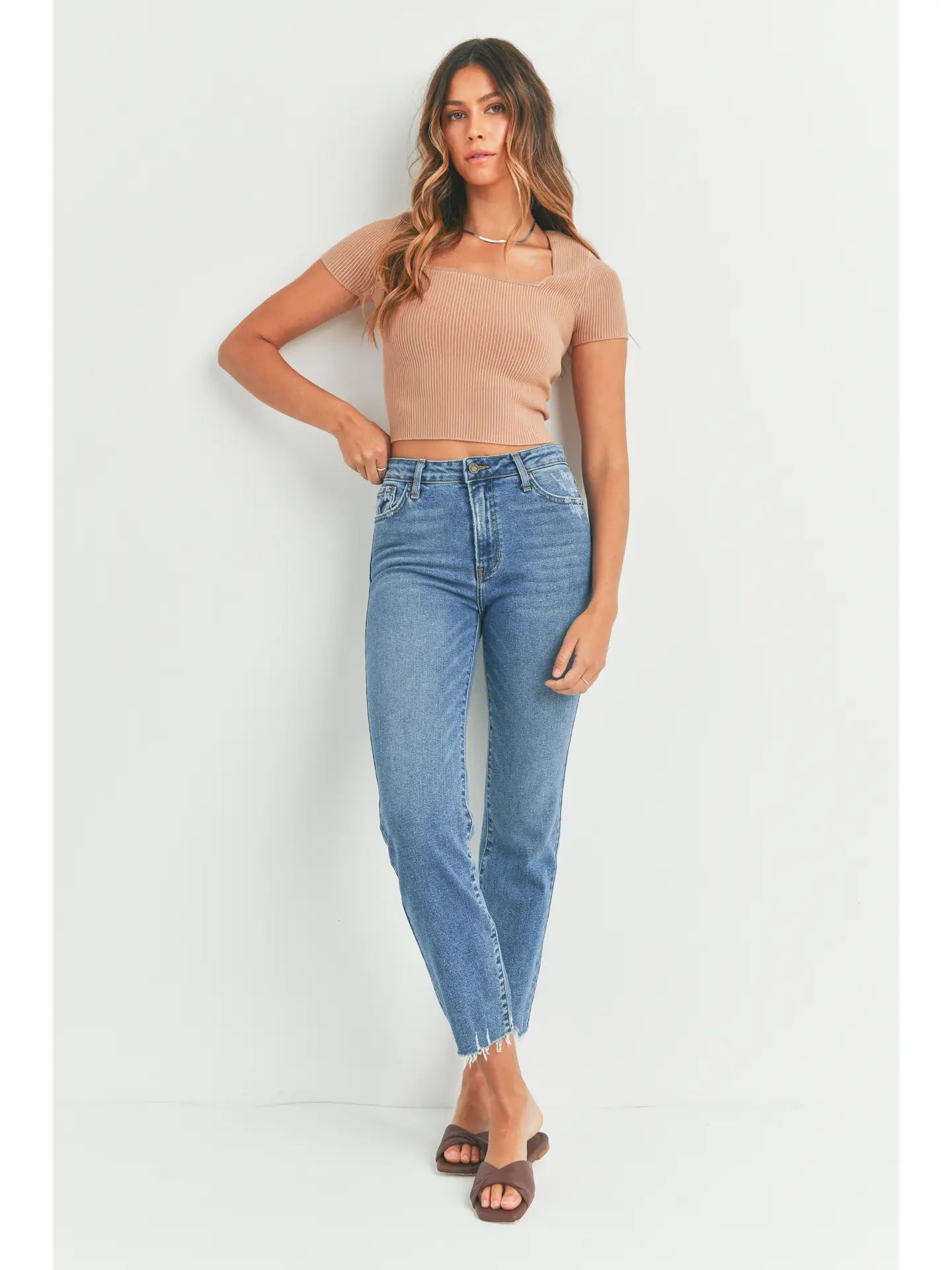 High Rise Straight Jeans