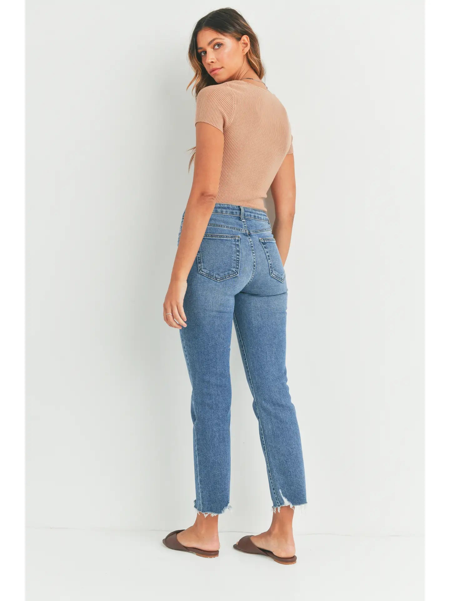 High Rise Straight Jeans