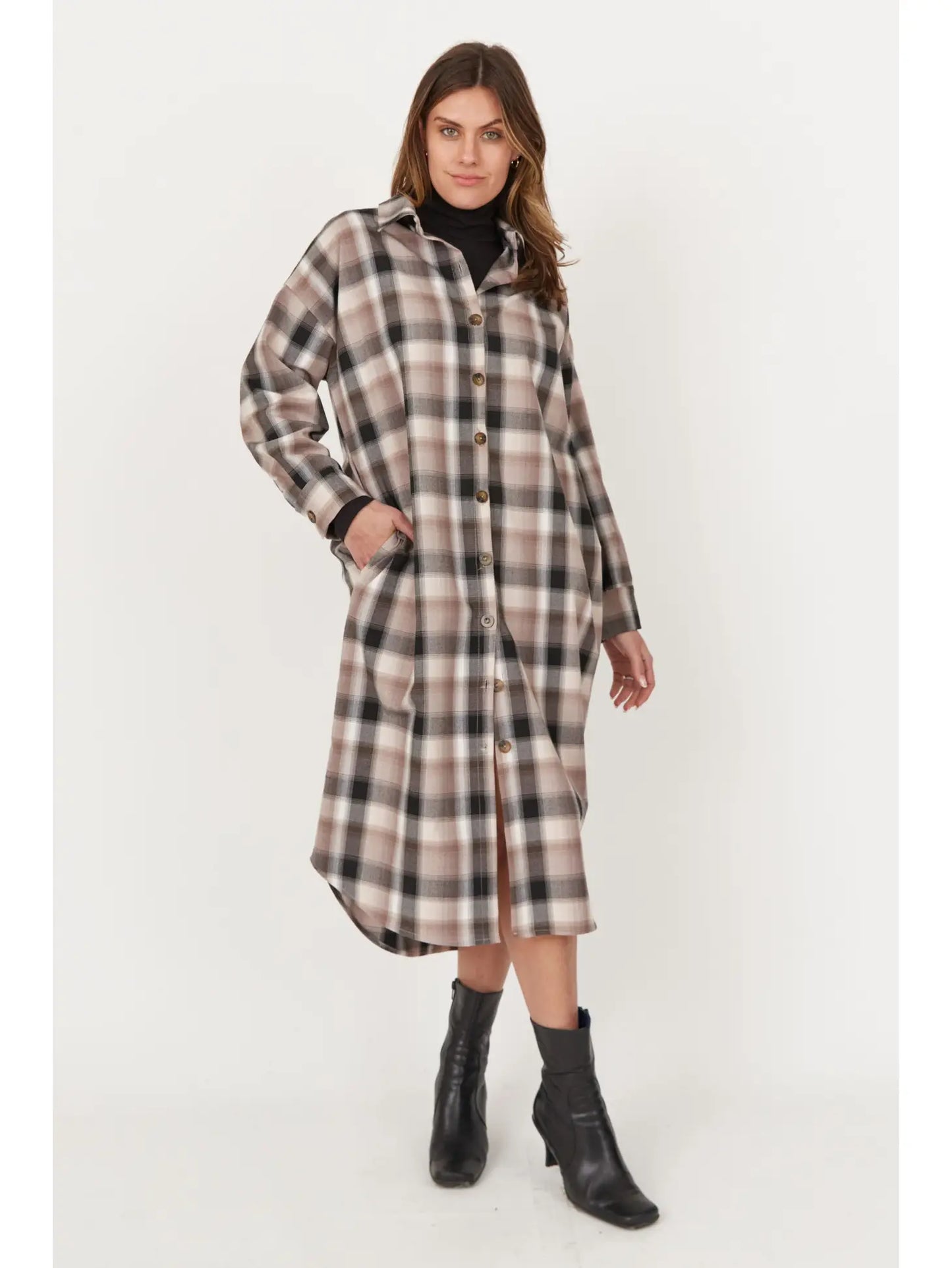 Plaid Shirt Dress